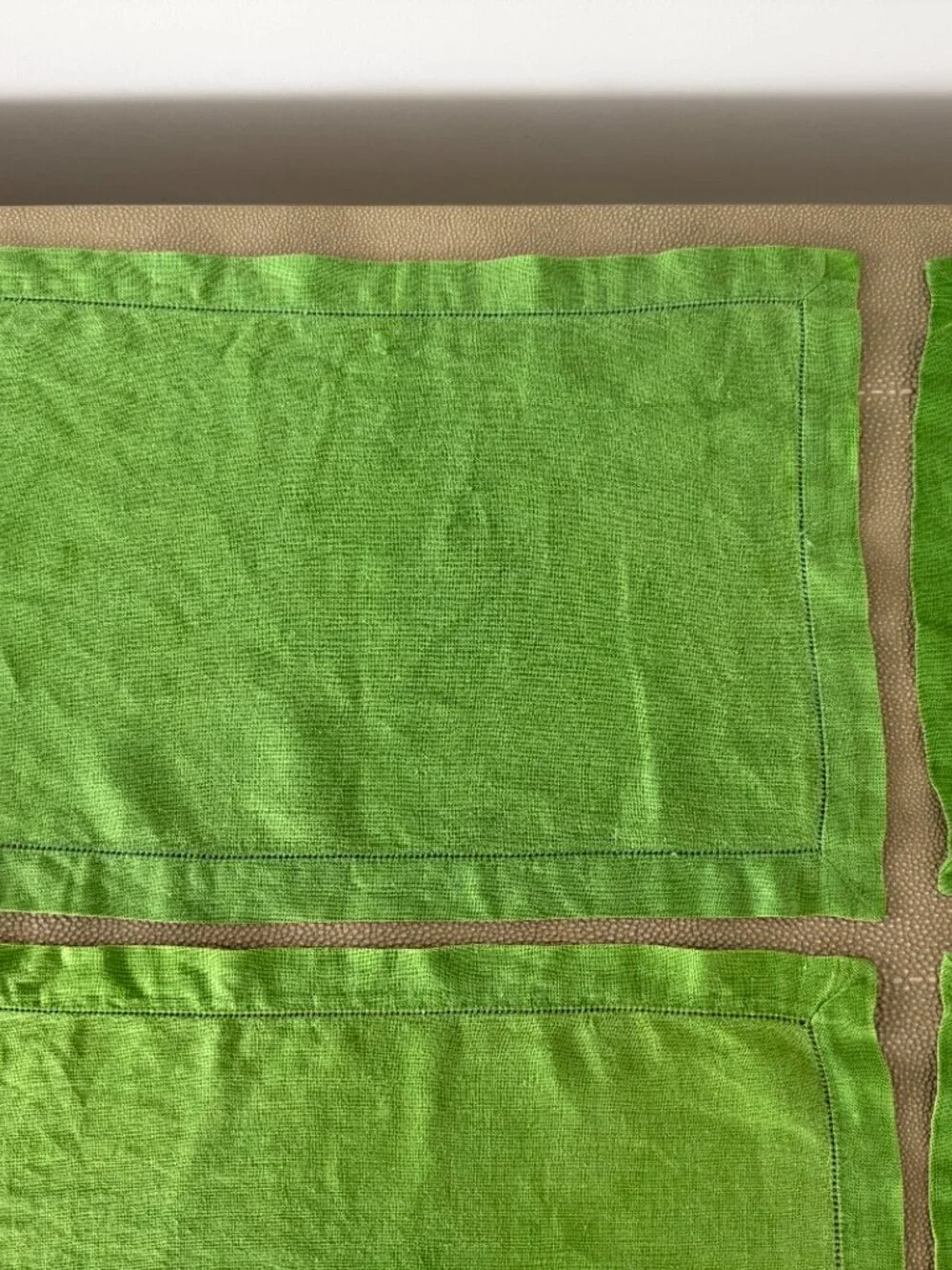 Green Linen Place Mats Set of 4